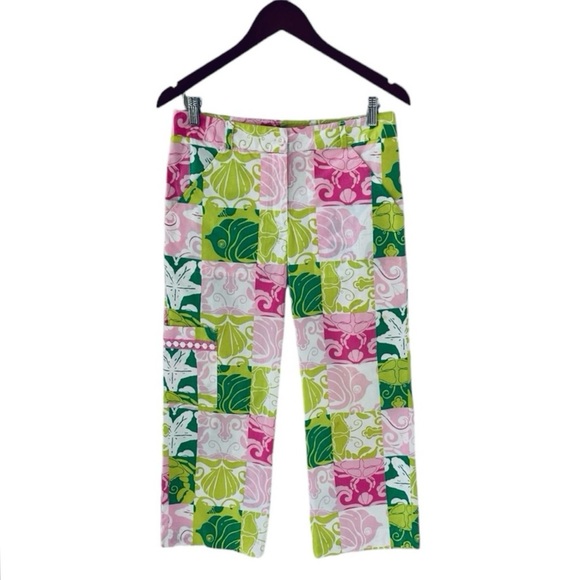 Lilly Pulitzer Paradise Patch Crop Pants Size 4 - Picture 7 of 7